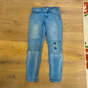 White house black market mid-rise jeggings, light blue, size womens size XS